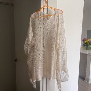 Cream Lightweight Sheer Coverup with Flowing Style